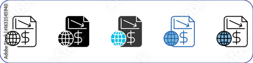 Recession Icon Pack Multistyle Illustration