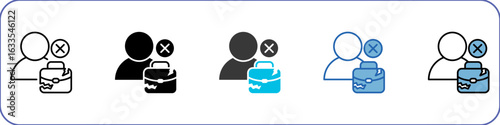 Unemployment Icon Pack Multistyle Illustration
