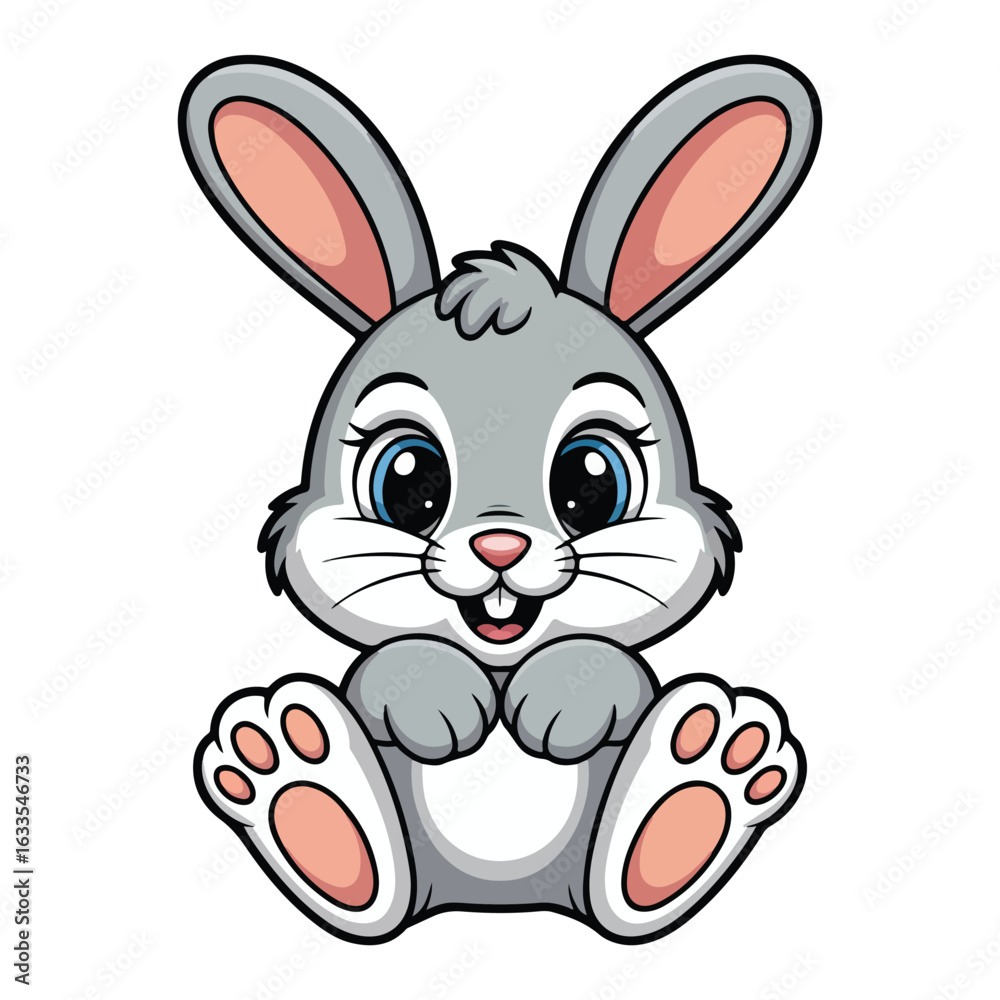 Obraz premium A funny cartoon Rabbit vector illustration