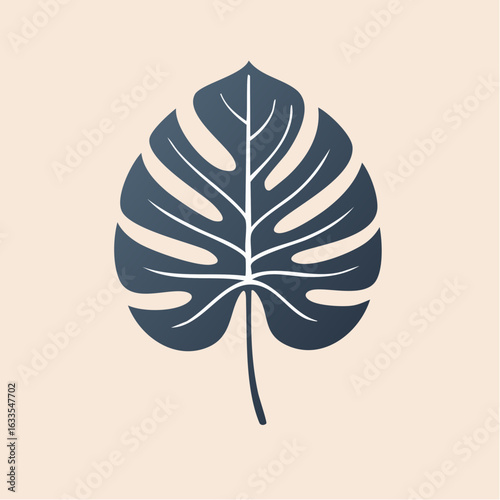 Elegant circular icon featuring a stylized Monstera leaf for luxury branding, website icons, and high-end marketing materials
