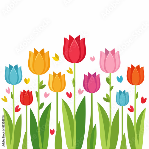 Polished round badge showcasing a bouquet-inspired tulip motif, designed for branding collateral, newsletters, and storefront promotions
