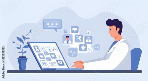 Telemedicine online doctor consultation digital healthcare remote service