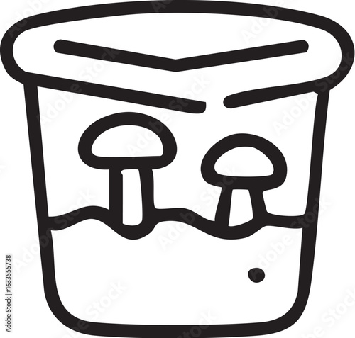 Mushroom Cultivation Container Line Icon.