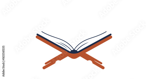 Open book sits on a reading stand