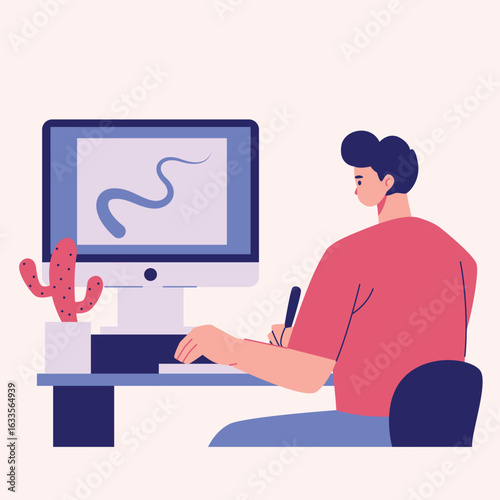 Illustration of an Designer Studio Drawing