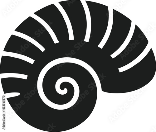 Nautilus Shell Silhouette – Bold Spiral Sea Vector Design