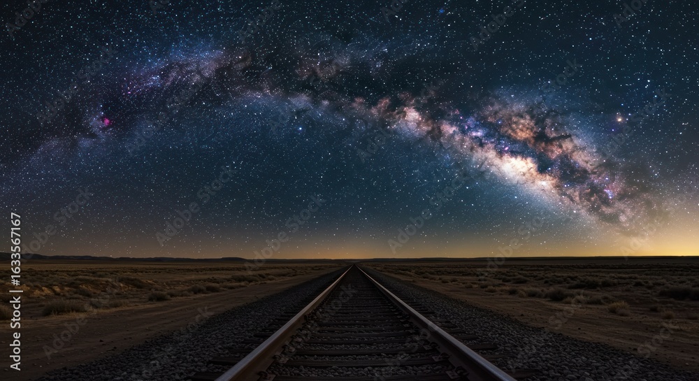 custom made wallpaper toronto digitalRailway lines under cosmic expanse showcase a grand stellar journey across the universe