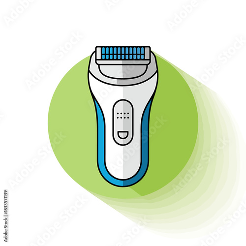 Modern Electric Razor in Clean Design with Green Background Perfect for Healthcare and Personal Care Concepts and Illustration
