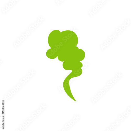 Green stinky smell cloud. Bad aroma vector elements 