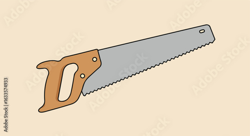 Cartoon illustration of hand saw