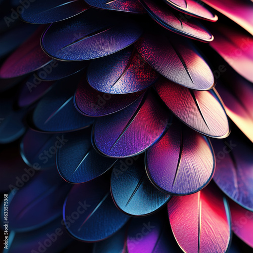 abstract fractal background, 3D_abstract_floral_decoration_layered