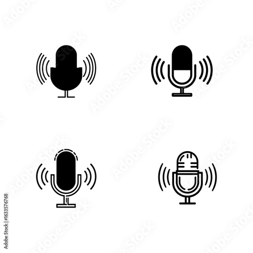 Microphone Icons for Communication and Audio Recording