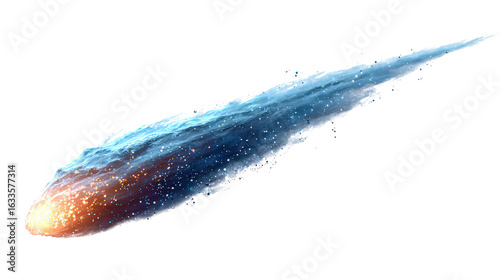 Wallpaper Mural Cartoon comet flying through space with glowing tail Transparent background, PNG file Torontodigital.ca