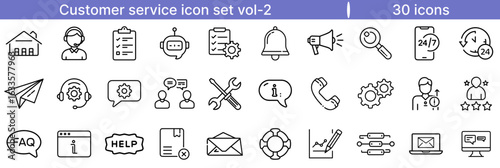 Customer Service Icon Set with Support Symbols