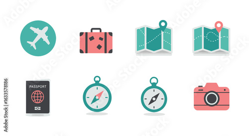 Travel icons set illustration for commercial use