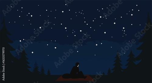 Stargazing at night