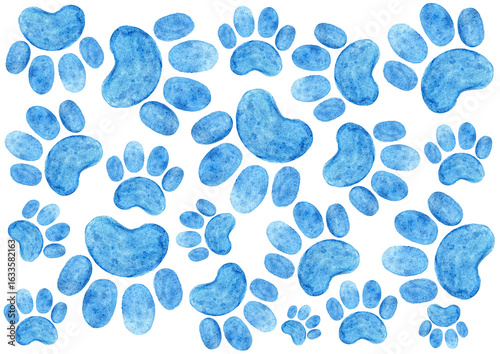 Canvas Print Set of pet paw prints
