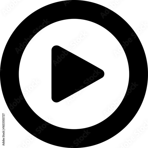 Circular Play Button A Universal Symbol for Media Playback and Interactive Interface Design The black play icon symbolizes multimedia access