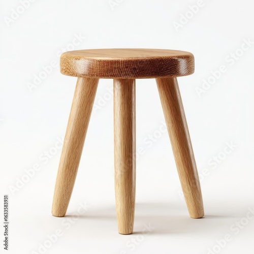 A simple wooden stool with three legs