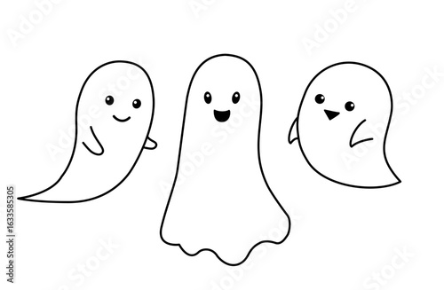 シンプルでかわいいおばけ。幽霊。ハロウィン
