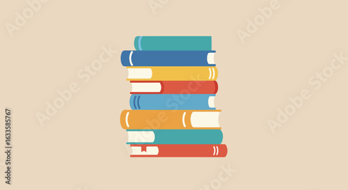 Stack of colorful books illustration