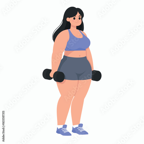 Active Woman Exercising With Dumbbells, Athletic Wear, Fitness and Health, Sport