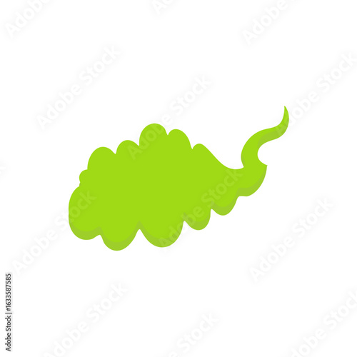 Bad smelling green smoke cloud vector illustration 