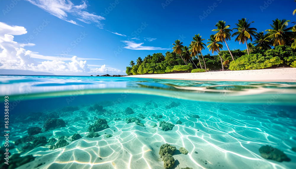 Fototapeta premium Tropical beach paradise vacation travel guide