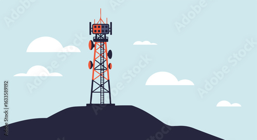 Telecom tower on a hill