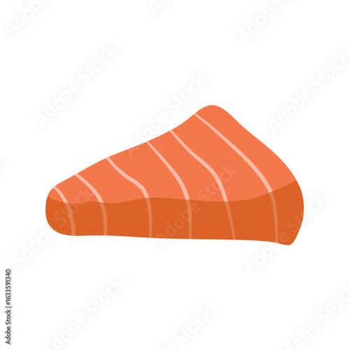 Beef or pork meat. Salmon, tuna or sushi structure.flat illustration.