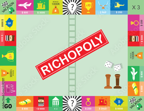 Frame of board game ,Funny frame,Board games,Vector illustrations