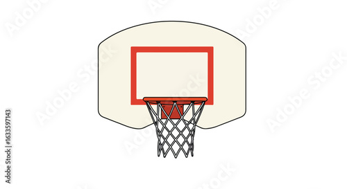Vector art of a basketball hoop, with orange rim and white backboard