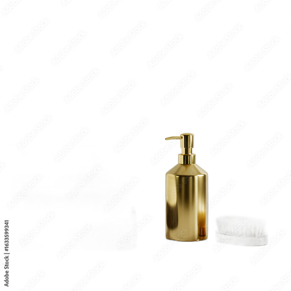 Obraz premium Bathroom accessories and towel isolated on transparent background 
