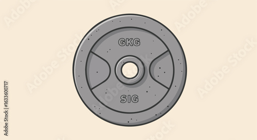 Cartoon barbell weight plate