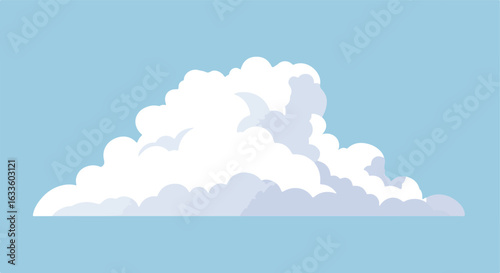 A cumulus cloud against a pale blue sky