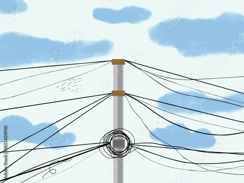 Electrica poles and cables