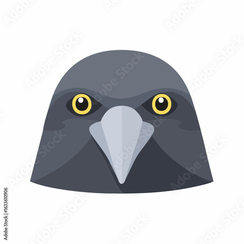 Minimal crow faces in flat style