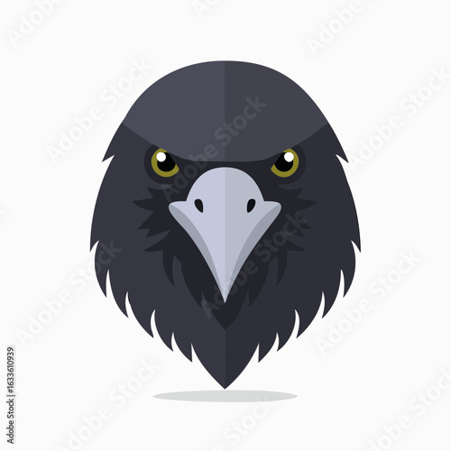 Minimal crow faces in flat style