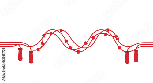 Red light string on white