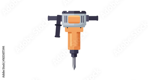 Jackhammer with gray, orange, and black parts