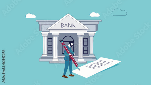 loan agreement, proof of debt payment obligations, legal money credit or borrowing document with signature, businessman signing signature on obligation banking document to make agreement