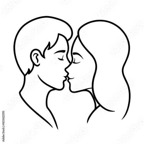 Romantic-Couple-Kissing-Illustration