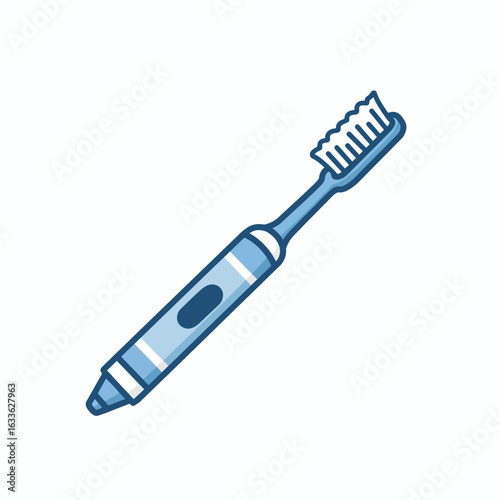 Modern Blue Electric Toothbrush Icon for Dental Care.