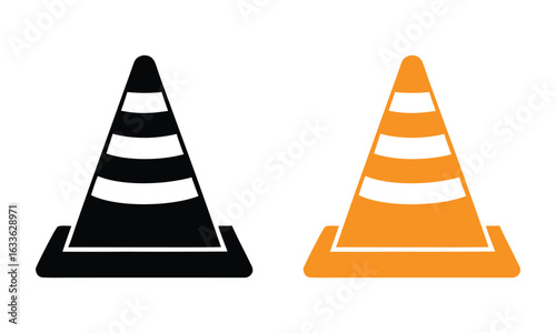 Traffic cone icon vector set, vector illustration