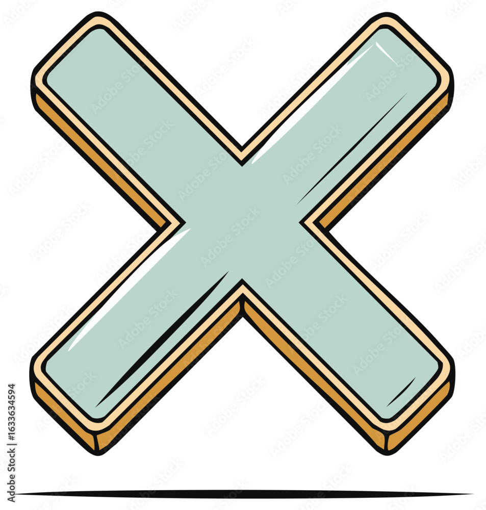 Stylized Cross Symbol with Beveled Edges and a Modern Aesthetic Illustration Stylized Cross Symbol with Beveled Edges and a Modern Aesthetic Illustration