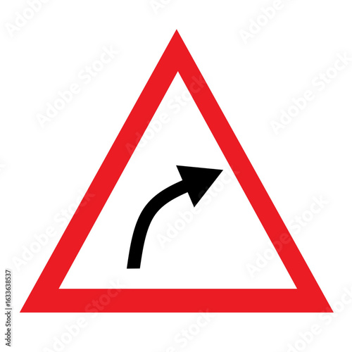 right hand curve road signal traffic rules symbol .eps