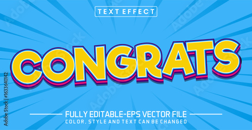 Congrats font Text effect editable