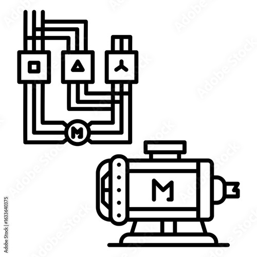 Star delta diagram cable icon