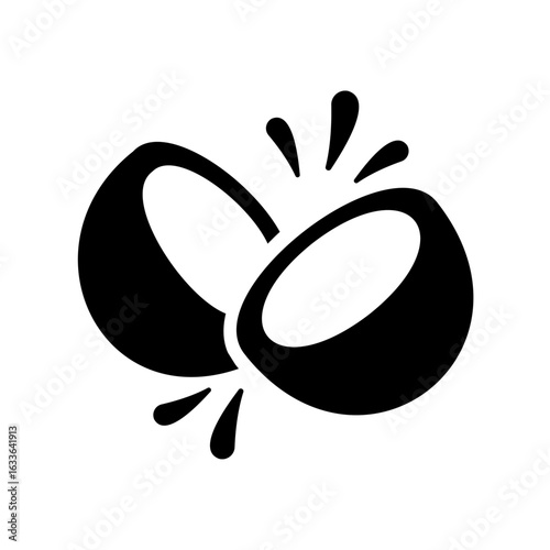 Coconut breaking icon for ceremonial or ritual purposes
