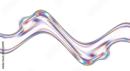 Abstract iridescent wave texture, fluid dynamic background, light refraction effect